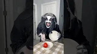 Monster makes tomato real with toothpaste 🍅🤣 #shorts