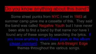 Negative Youth  -  Straight Edge Bitch Boys