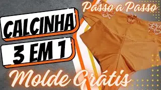✂️ 3 CALCINHAS EM 1 SÓ MOLDE - ECONOMIA E ESTILO PASSO A PASSO COM MOLDE GRÁTIS 