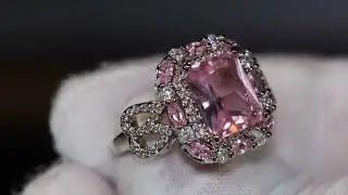 Pink diamond ring, big pink diamond ring, pink diamond engagement ring, womens pink diamond ring