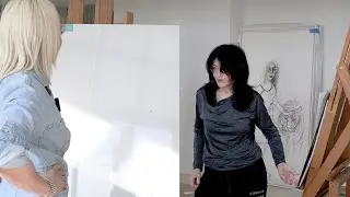 Full Body Portrait Modeling Session | Seated Charcoal Drawing