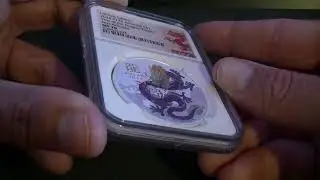 Coin review - Australia Lunar Dragon 1 oz Silver Colorized PURPLE 2024 Coin NGC MS70 FR