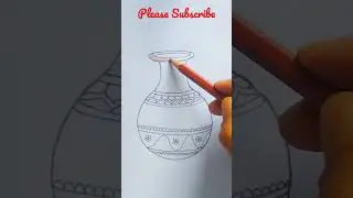 Earthen Pot Drawing Easy With Color #shorts