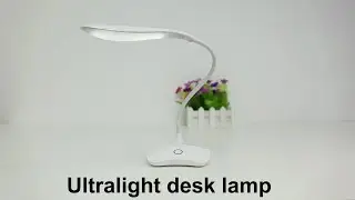 Decdeal Ultralight White LED USB Rechargeable  Eye-Caring Desk Lamp Touch Control Table Light