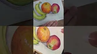 Still Life with Bananas | Watercolor painting | Metallic Watercolor