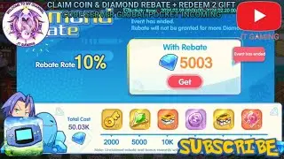 Claim Coin & Diamond Rebate + Redeem 2 Gift Code Server Global Pocket Incoming