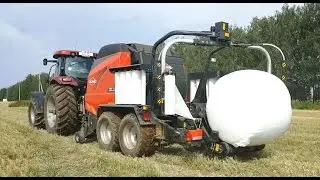 +GoPro Kuhn VBP 2265 Round Baler Wrapper Combination, Case IH Puma 210