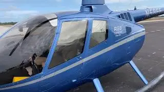 Robinson R66 Helicopter with jet shades installed to block heat, glare, and UV while flying!