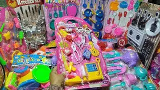 Cooking toys | Unboxing plastic full kitchen set | Hello kitty toys