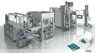Omag complete packaging line for liquid and powdery products into stick-pack