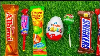 ASMR Most Popular Candys / some lots of colorful rainbow lollipop candy / unpacking chocolate eat