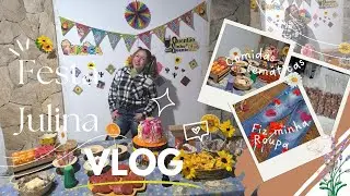 🌽VLOG: Festa Julina na casa da minha amiga | Fiz carrapinhada e minha roupa caipira!