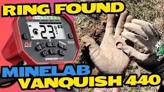 Minelab Vanquish 440 - Ring Found Metal Detecting The Park - Sun Pow Digger Review - The One Ring