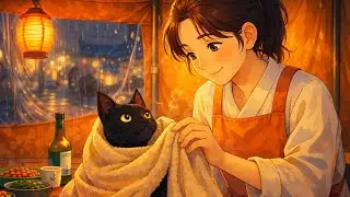 A Rainy Night's Warmth Cooking Tteokbokki and Kindred Spirits | Ghibli style video