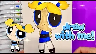 Let&rsquo;s Draw Bubbles from The Powerpuff Girls! 💙✨ Fun Drawing + Sticker Counting Challenge