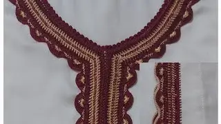 نصف طوق بالكروشي جزء تاني