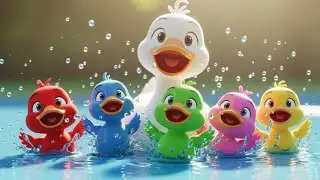 Five Little Ducks | Fun Nursery Rhyme Song for Kids in Colorful 3D Cartoon Animation