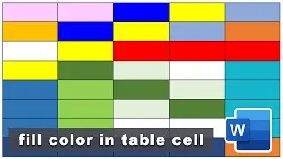 how to add fill color in table cell in Microsoft word 2016