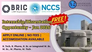 NCCS Pune Dissertation Program 2026 | 6-Month Free Training | UG & PG Eligible