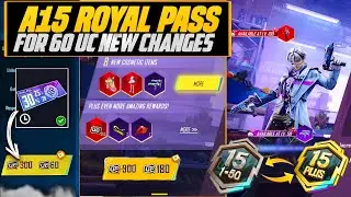😱 A15 Royal Pass For 60 UC | Cheap Royal Pass Trick & A15 Pre-Order Perks New Changes | PUBGM