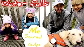 Hiking to an amazing waterfall with a suspension bridge