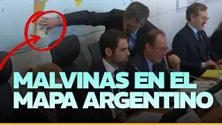 Embajador argentino en Francia frenó su discurso por un mapa señalaba a las Malvinas como inglesas