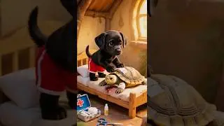 Tiny Puppy Rescues Turtle 🐶💚 | AI Rescue Story #ai #shorts