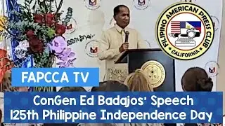 ConGen Edgar Badajos' Speech & Cake Cutting at the 125th Philippine Independence Day Gala. #fapcca