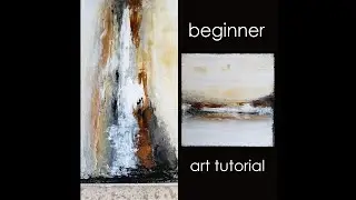 Beginner Art Tutorial Neutral Landscape - Working with Fluid Acrylics