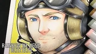 Drawing the new Blitz Elite skin from Rainbow Six: Siege - Copic Marker Illustration