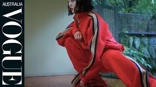 On set with Rila Fukushima and Jackie Nickerson for Vogue Australia September 2017