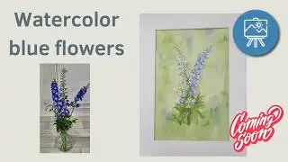 Binnenkort aquarel blauwe bloemen / coming soon watercoller blue flower #shorts Atelier-Bertina