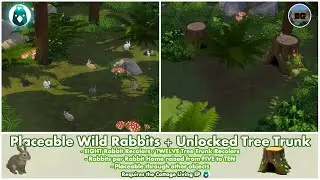 Bakies The Sims 4 Custom Content: Placeable Rabbits + Unlocked Rabbit Home Tree Trunk