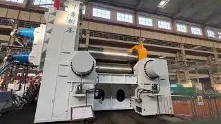 Automatical intelligent hydraulic CNC metal plate three rollers rolling machine tools shipbuilding