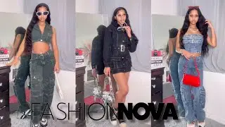 HUGE $800 FashionNova Spring TryOn Haul 30+ Items | Denim Sets, Mini Skirts, Sweatsuits, Jackets Etc
