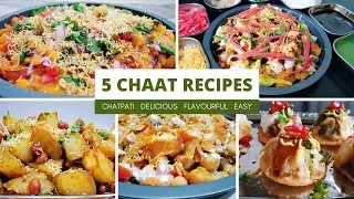 5 easy Chaat recipes for Iftar | Aloo chat | Ragda Chat | Chana Chat | Palak Patta Chat | Papdi Chat