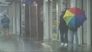 Dorian impacts Ocean City, Maryland with strong winds and rain