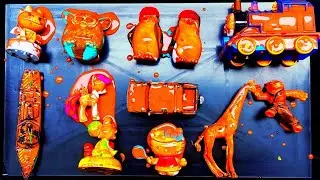 Bersihkan mainan kereta, Tiger, mobil polisi, hello Kitty, unicorn, perahu, pinguin, owl, naga dll
