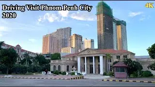 Driving Tour Views  in Phnom Penh city of Cambodia/Asia Travel [4K]
