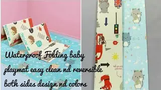 XPE Waterproof Folding Mat Kitty Print reversible both side design nd colors