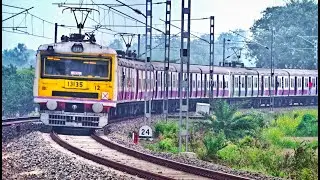 Back to back Conventional 12 coach EMU Trains Speeding in Huge Curve | Eastern Railways