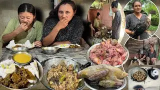 Local Duck Meat Recipe Traditional Nepali Village Style हासॅको मसुको भुटन Eating Village Kitchen 