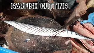 garfish cutting video/ konthi fish cutting videos/ fish cutting videos/ malpe fish Harbour