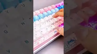 💻✨ Your Boring Desk Just Got a MAKEOVER &mdash; White-Blue-Pink Edition! 🌸💙 #keyboard #desksetup