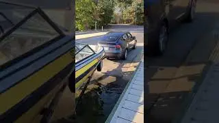 Tesla model Y and Boat towing