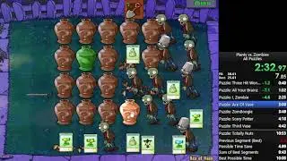 (FORMER WORLD RECORD) Plants vs Zombies All Puzzles in 10:44 (9 second improvement!)