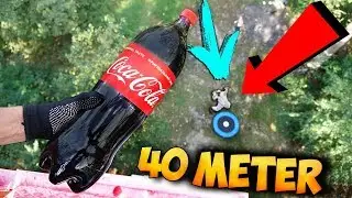 Was passiert wenn man Coca Cola aus dem 13 Stock des Feuerwehrturms auf Trampolin schmei&szlig;t?!