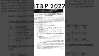 ITBP Head Constable Recruitment 2022 || ITBP HC Vacancy 2022 Notification || ITBP HC Bharti 2022