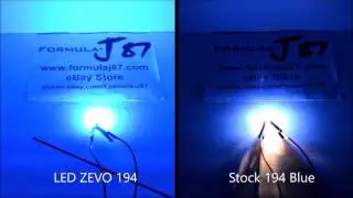 Osram Sylvania LED ZEVO 194B 194 168 2825 T10 Blue 0.5W Review Test vs Incandescent Stock 5W