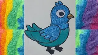 The Most Sparkly Blue Bird You'll Ever Make 🐦✨ Sand Art